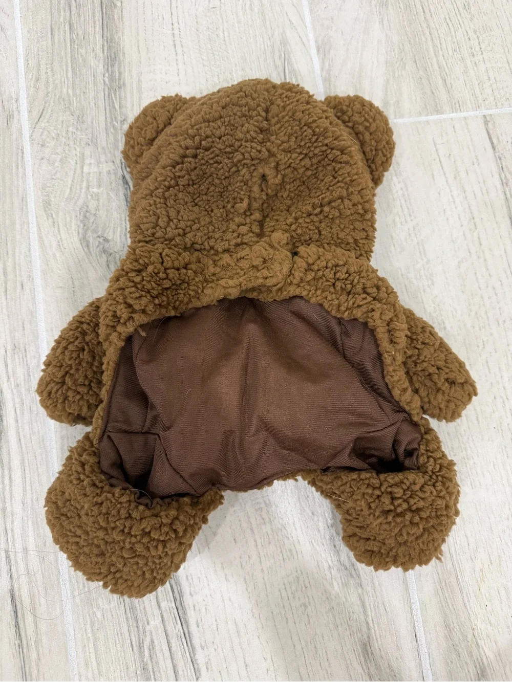 Brown Teddy Bear Sherpa DogCostume Hoodie